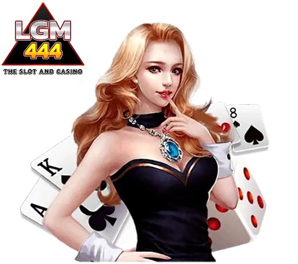 สาวคาสิโนสุดเซ็กซี่กับไพ่และลูกเต๋า หน้าเว็บ LGM444 สล็อตและคาสิโนออนไลน์